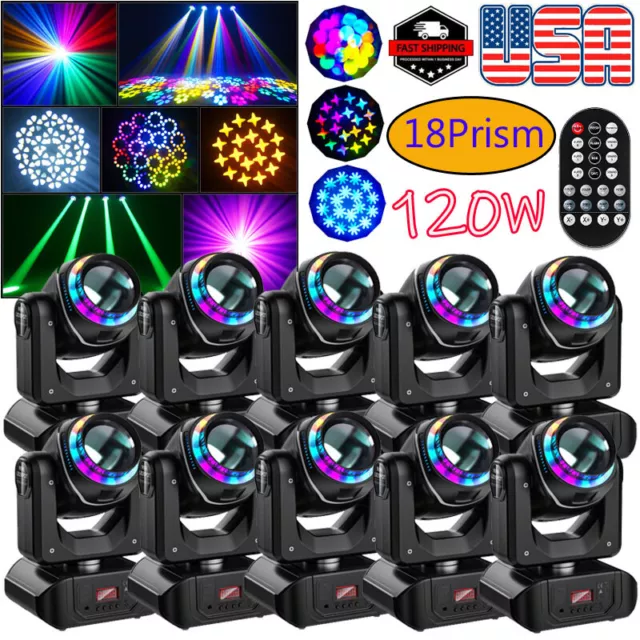 18Prism 150W LED Moving Head Spot Light Beam Gobo Stage Lighting Dj Disco Show