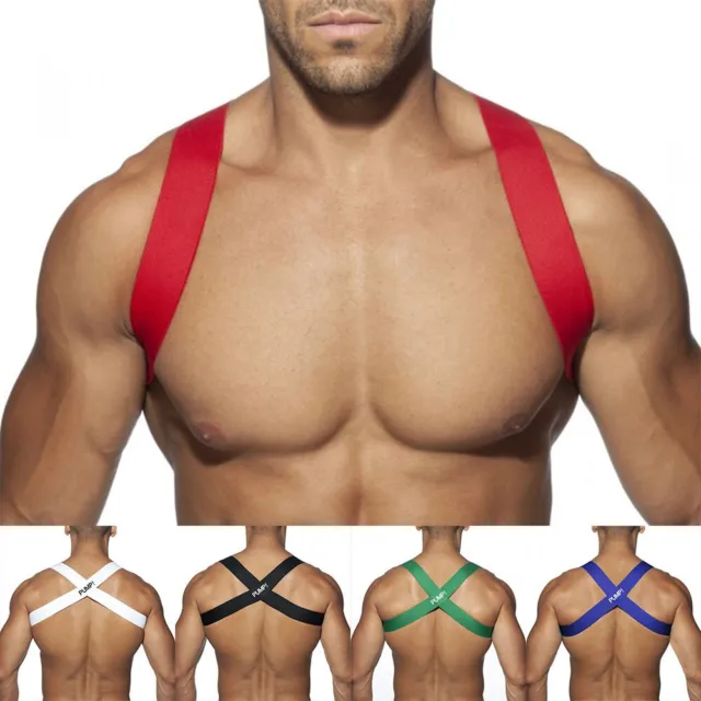 Harnais de poitrine en maille pour hommes ceinture lingerie arc-en