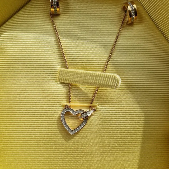 Swarovski Gold Heart Lovely Collection Necklace & earring  Set VGC, RRP £129