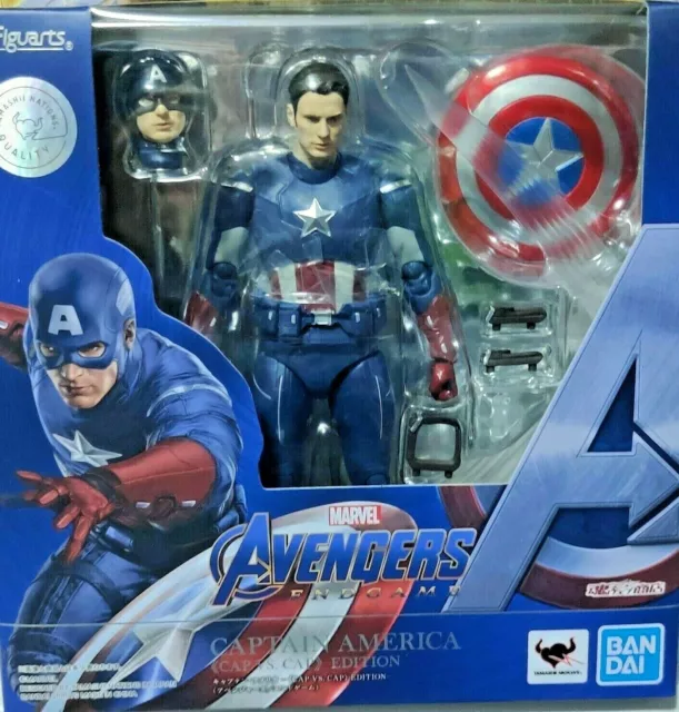 Marvel Avengers Endgame Captain America Bouchon Vs Bandai Tamashi S.H.Figuarts