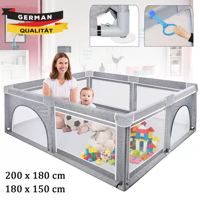 Grau Baby Laufstall Krabbelgitter Schutzgitter Kinderzaun Gartenspielzeug Kinder