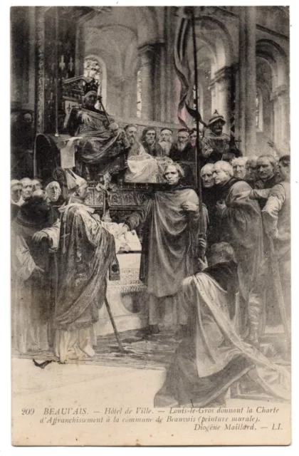 CPA 60 - BEAUVAIS (Oise) - 209. Hôtel de Ville. Louis le Gros donnant la Charte