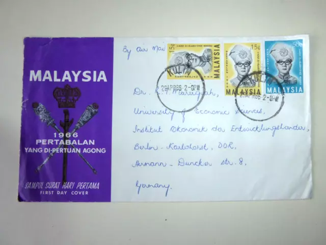 FDC Malaysia 1966: Installation von Yang di-Pertuan Agong IV - Kulin nach Berlin