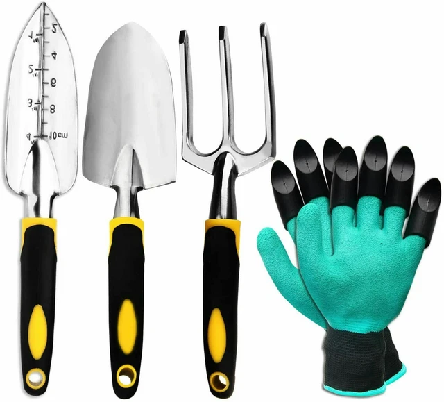 Conjunto De Herramientas De Jardín 4pcs Pequeñas Palas y Guantes De Jardineria