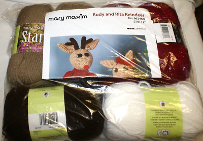 Kit de Crochet de Reno Rudy y Rita Hilo Navidad María Máximo 12" - 96246N - NUEVO