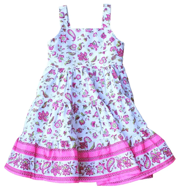 Vestito Abito Prendisole Bambina  Estate Stampa Floreale Taglie 4/14 Anni