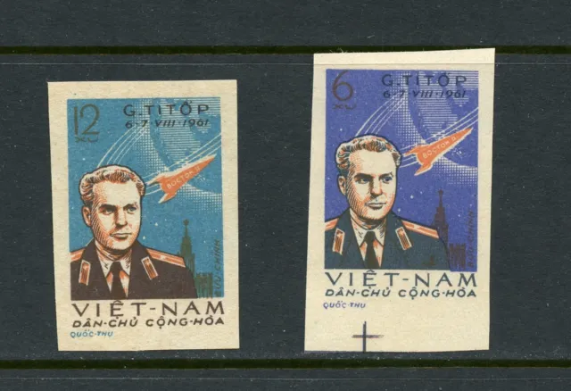 R2613 Vietnam 1961 Weltraum Flug G Titov Imperf 2v. Mngai-No Scharnier