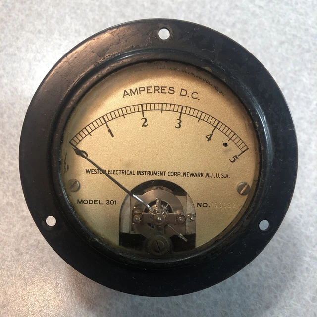 Vintage Weston Electrical Instruments Corp. Model 301 Milliammeter Amperes DC Vintage Weston Electrical Instruments Corp. Model 301 Milliammeter Amperes DC