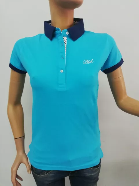 Polo donna BACI & ABBRACCI manica corta maglia con logo ricamato e cuoricini