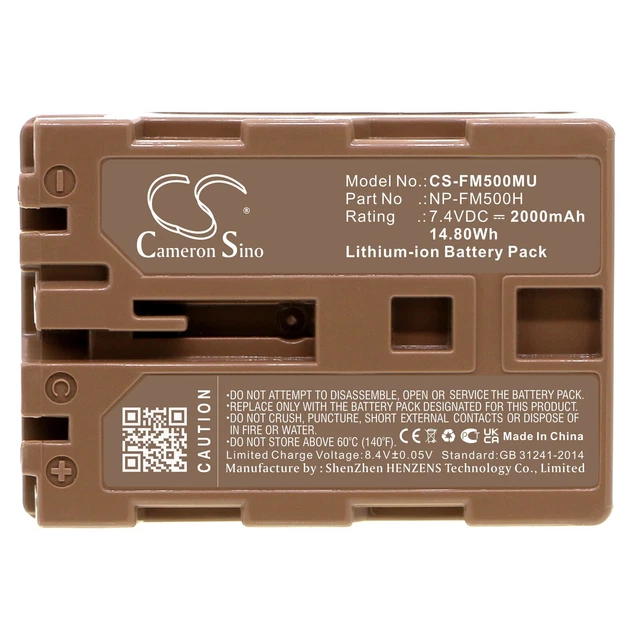 Batterie DSTE NP-FM500H Compatible Sony A57, A58, A65, A77, A100, A200, A300, A350, A450, A500, A550, A560, A580, A700, A850, A900
