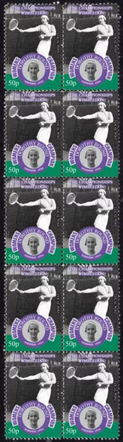 Dorothy Round 1934 Womens Wimbledon Tennis Champion Strip Of 10 Mint Stamps