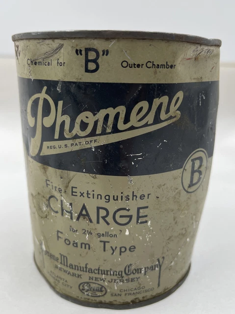 Pyrene Phomene Fire Extinguisher Charge For Foam Type For "B", Qt Tin Can Empty