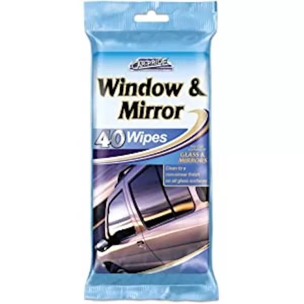 40x Car Window & Mirror Wipes Car Pride Cleaning Polish Non Smear Finish