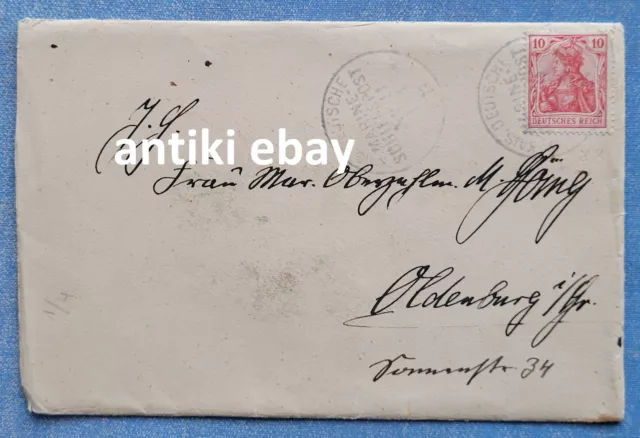 # DOA - SMS Seeadler - Brief 1911 aus Daressalam vom Oberzahlmeister Göing