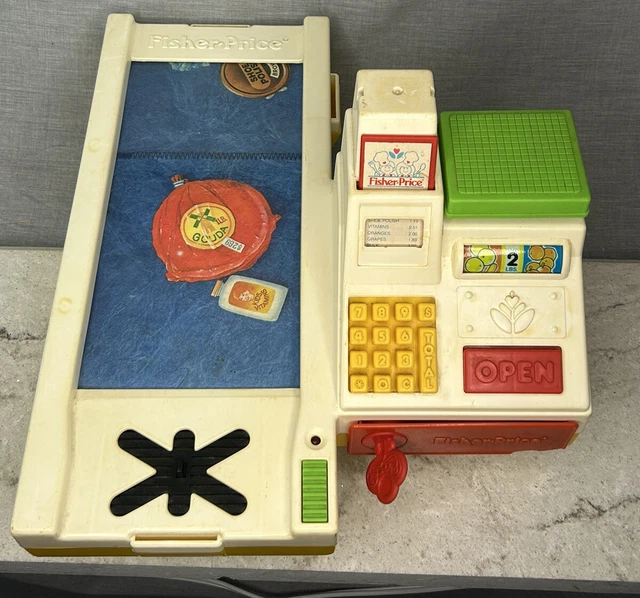 VINTAGE FISHERPRICE MAGIC Scan Cash Register Toy 1988 Grocery Checkout