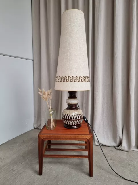 Vtg Mid Century Herda Dutch Pottery Floor Table Lamp Retro Danish Scandi #240