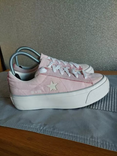 CONVERSE ONE STAR Platform Rosa Donna Scarpe Sneakers Sportive