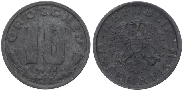 Austria - Austria 10 Penny 1948 - Zinc, 3.5g, Ø 21mm Km#2874