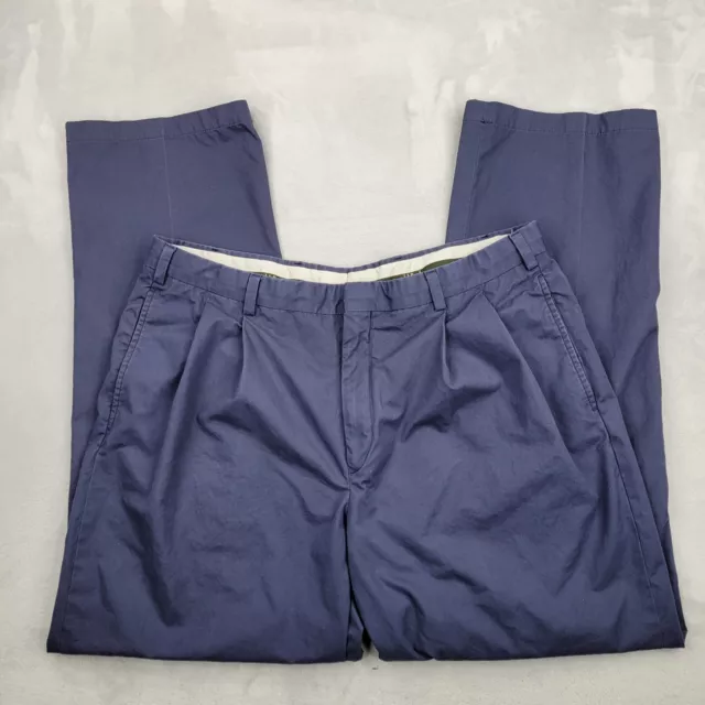LL Bean Pants Mens 40 x 32 Blue Dress Slacks Chino Trouser Commuter Khaki Adult