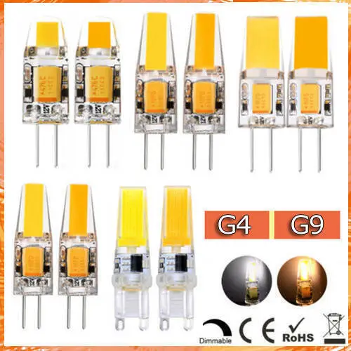 G4 G9 3W 5W 6W 9W 12V 220V LED COB Lampen Dimmbar Leuchtmittel Warmweiß Kaltweiß