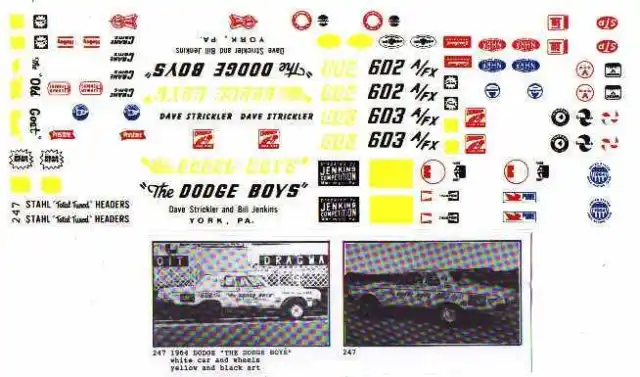 Fred Cady Decal #247  To Do The 64 Dodge "The Dodge Boys"