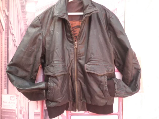 Chaqueta Aviador Clasica Cuero Rocker Vintage Piel Motero Riders River Island M