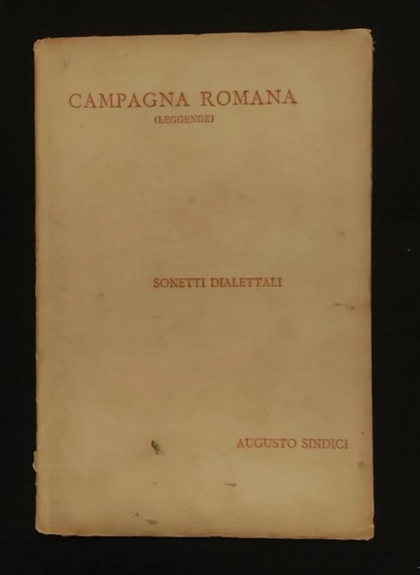 Campagna Romana Leggende Sonetti Dialettali Augusto Sindici