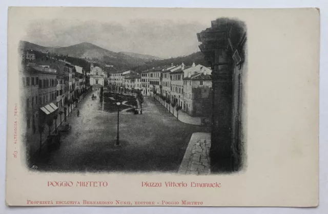 Cartolina Poggio Mirteto piazza Vittorio Emanuele Rieti Lazio paesaggistica T11