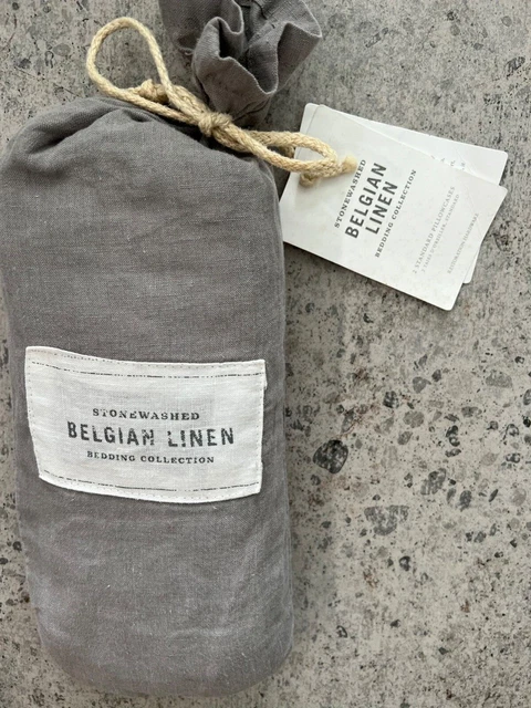 Set 2 Restoration Hardware Stonewashed Belgian Linen Pillowcases Gray NEW Set 2 Restoration Hardware Stonewashed Belgian Linen Pillowcases Gray NEW