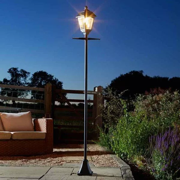 New 2m Solar Powered LED Victorian Style Lamp Post Traditional Outdoor Lighting