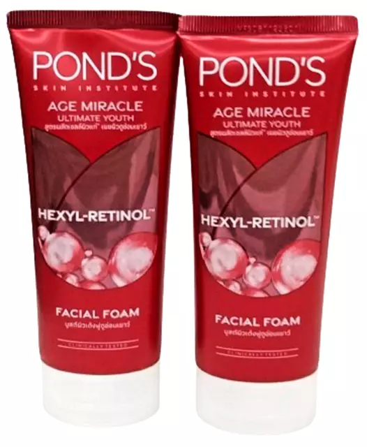 Pond's Age Miracle Ultimate Yoth Hexyl-Retinol Facial Foam 90g *2 Youthful Glow