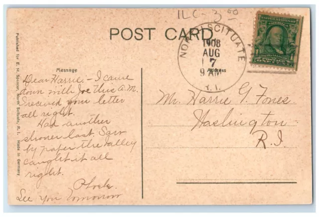 1910 Free Baptist Church North Scituate Rhode Island RI Vintage Postcard 2