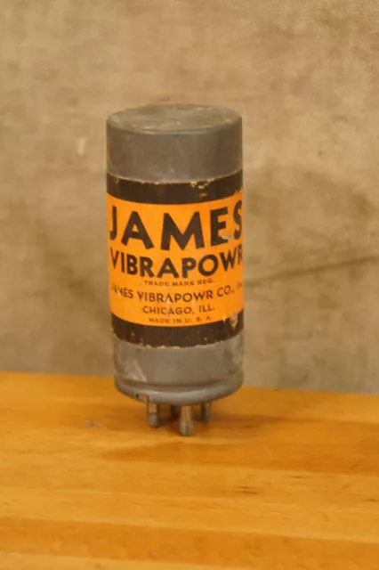 Vintage James Vibrapower Company Tube Radio Parts Rare Brand Un-tested Advert