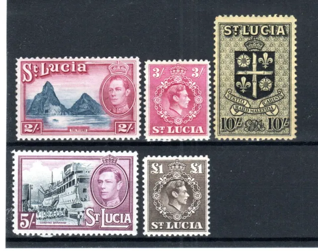St Lucia 1938-48 Valeurs 2s To Sg 136-41 MH