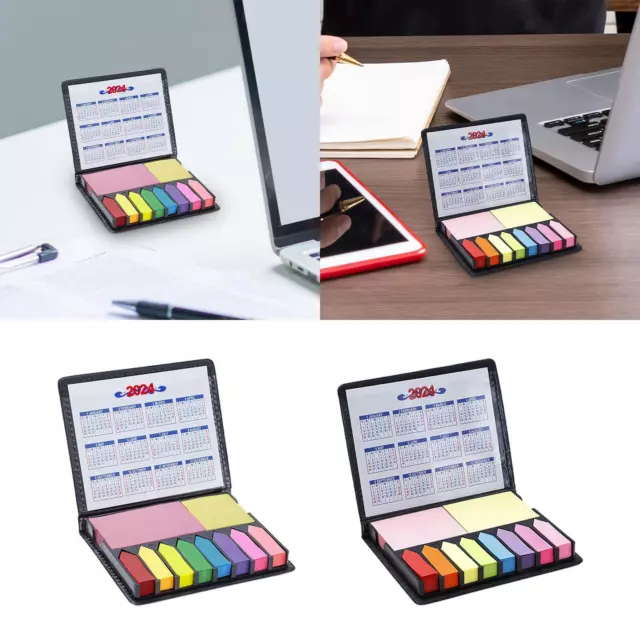 Sticky Notes Boxed Set Page Flags PU Leather Holder Box Marker Tabs Ideal Gift