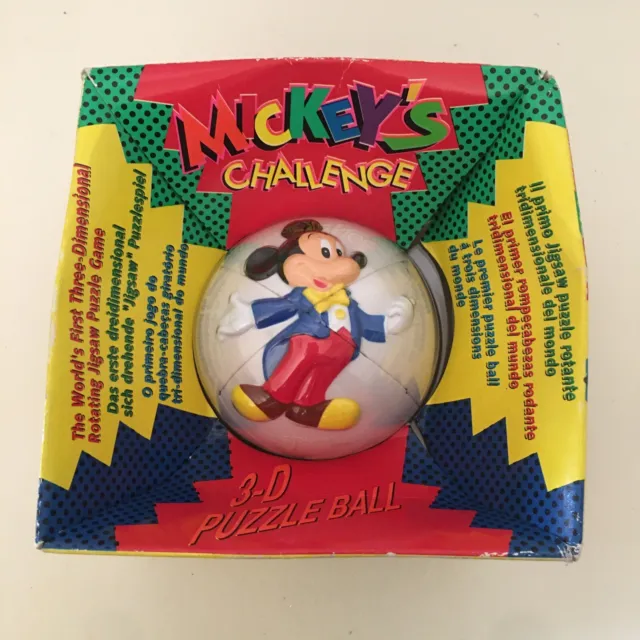 Mickeys Challenge 3-D Jigsaw Puzzle Game Ball Rubix Cube Walt Disney Co 1993 New