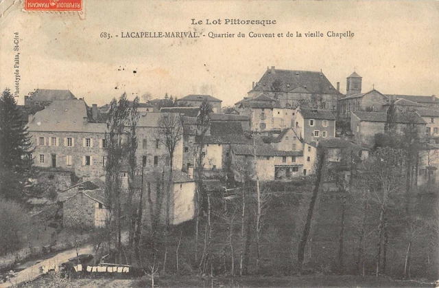 CPA Ancienne Lacapelle-Marival (46) - Château Et église - Noir Et Blanc - Vers 1900