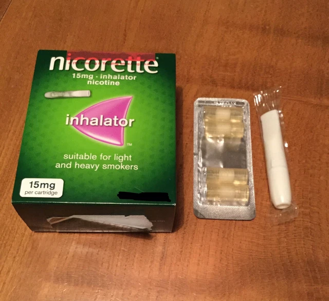 Nicorette Inhalator 15mg -  4 Cartridges + Mouthpiece (NO BOX)