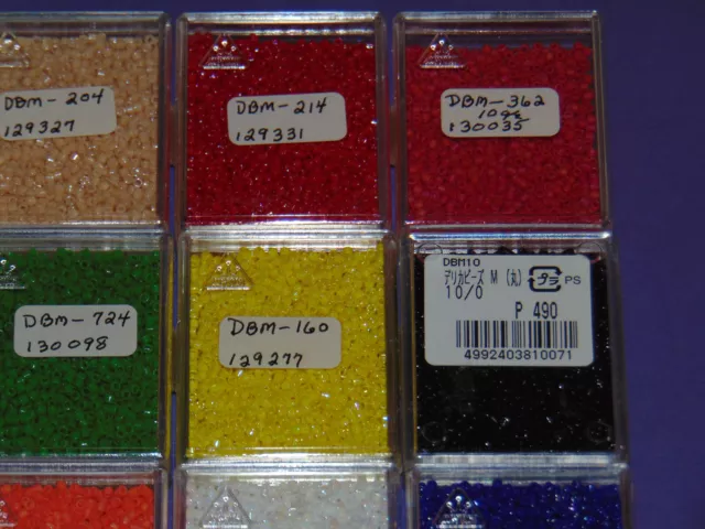 Miyuki Delica 10/0 DBM Seed Bead Variety Vintage Lot of 12 Packs 243 Grams NOS 3
