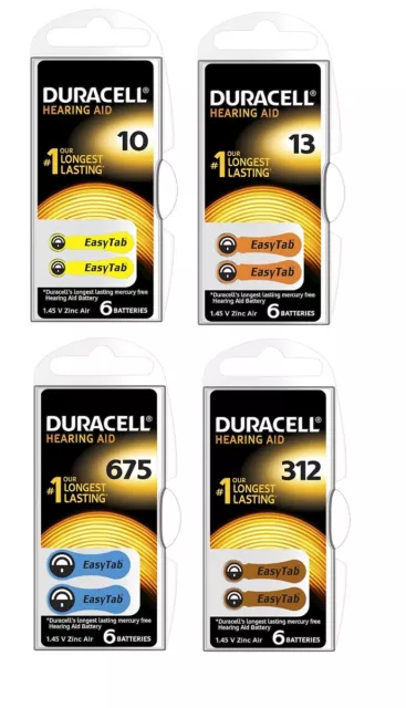 Duracell Activair Hearing Pilas Ayuda Todos los Tamaños Exp 2024