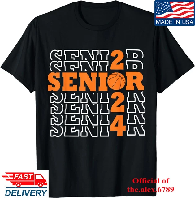 SENIOR 2024 BASKETBALL Class of 2024 team player school TShirt, Unisex