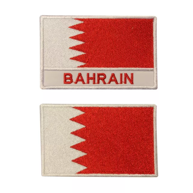 BAHRAIN Country Flag Iron on Sew on Embroidered Patch Appliques For Clothes