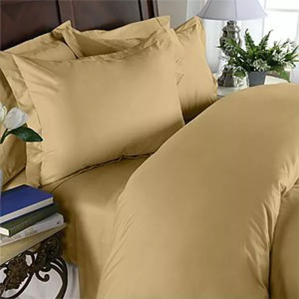 1000 Thread Count 100% Egyptian Cotton 1000 TC Bed Sheet Set CAL KING Gold Solid