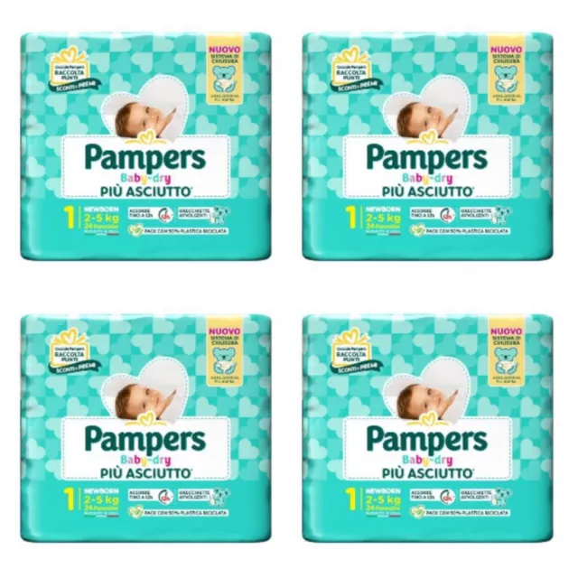 Pampers Baby Dry Misura 1 (2-5Kg) 96 Pannolini