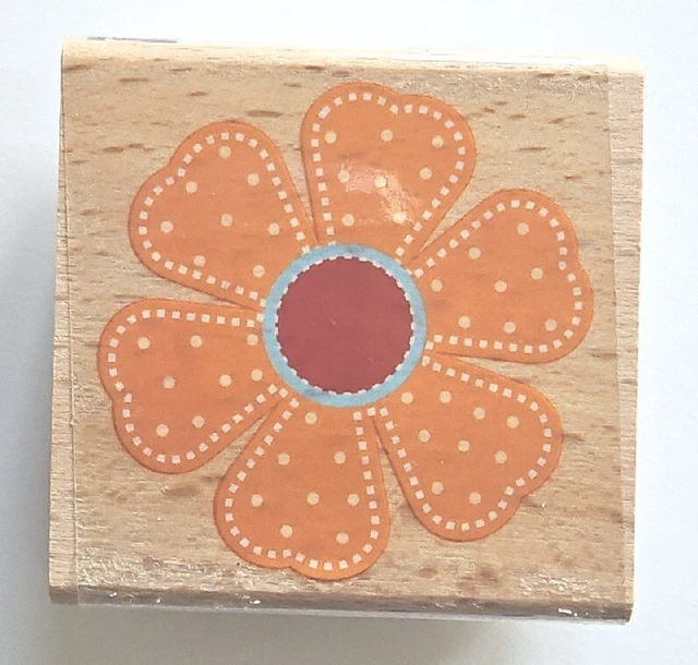 GROOVY FLOWER Studio G Rubber Stamp Garden DOTTED b19