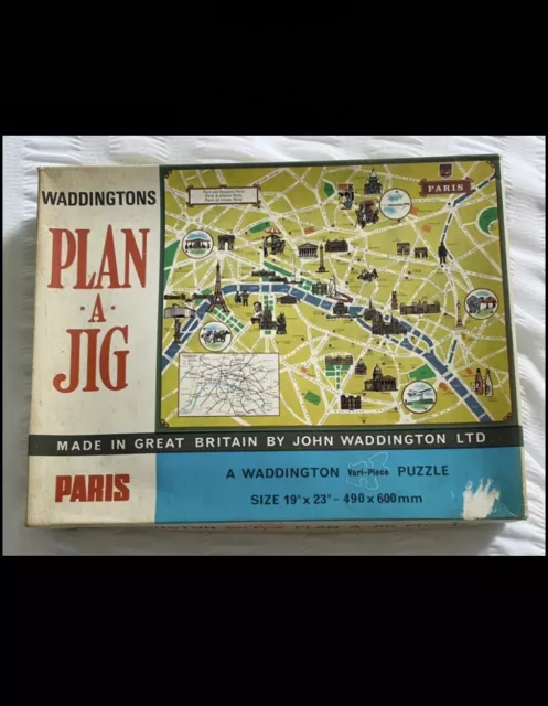 Waddingtons ""Plan-A-Jig"" Vintage 505-teiliges Puzzle: ""Paris"" (komplett)