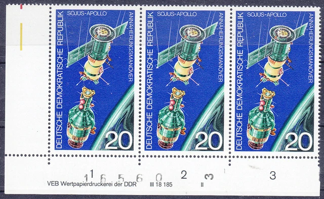Briefmarken DDR Mi Nr. 2084 Sojus-Apollo BZN DZ Druckvermerk DV WPD II **