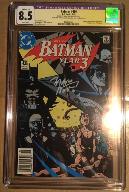 1ST TIM DRAKE (ROBIN III) Batman #436 SIGNED NEWSSTAND Rare CGC 8.5 VF+ Restored