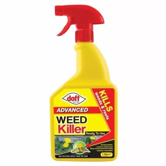 Doff Advanced Glyphosate Knockdown Weed killer Spray, Kills Weeds/Roots 1 Litre