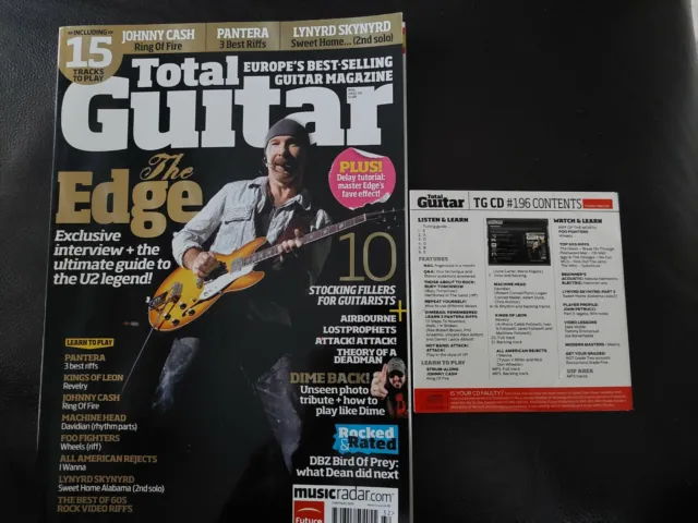 Total guitar magazine and CD Issue #196. The Edge